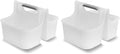 madesmart Large Soft Grip Tote, Under Sink Bathroom Storage, Multi-Purpose Home Organization, EPA Certified, Premium Antimicrobial White (Pack of 2)