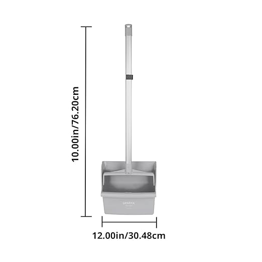 SPARTA Upright Dustpan with Aluminum Handle, Serrated Edge for Broom Combing, Secure Yoke Lock with Easy Storage Hanging Hole for Commercial Cleaning, Plastic, 30 Inches, Lime, (Pack of 6)