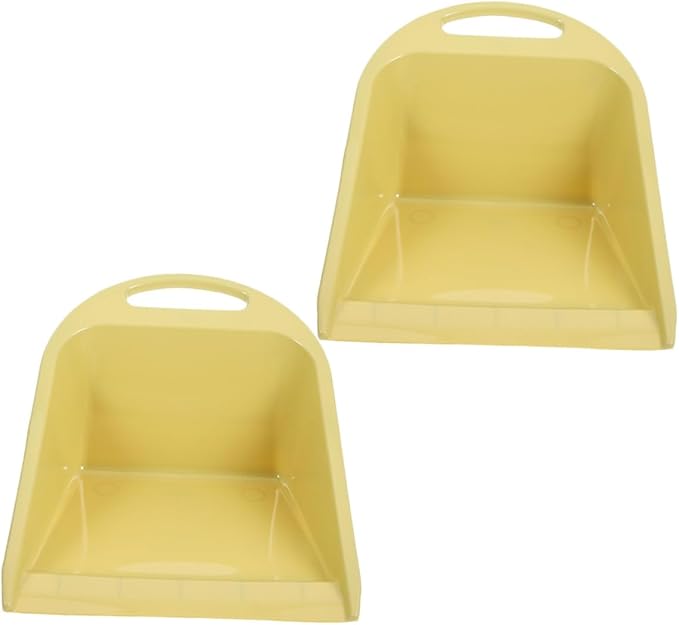 Handheld Dustpan for Home and Office, 2pcs Small Size with Handle, Ergonomic Lime Yellow Cleaning Dustpan for Desk and Daily Use