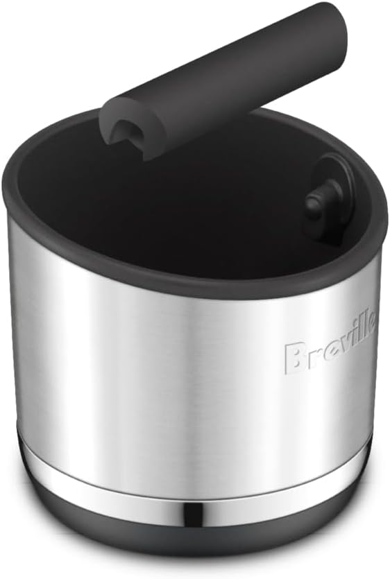 Breville BEA501BSS Knock Box 10 Espresso Machine Accessory, 10 Puck Capacity, Brushed Stainless Steel