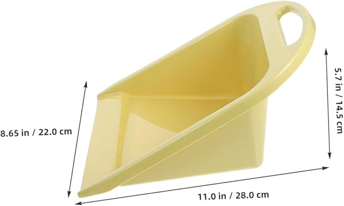 Handheld Dustpan Small Portable Dust Pan 2pcs Lime Yellow with Handle for Home Office Tabletop Garbage Collection Cleaning