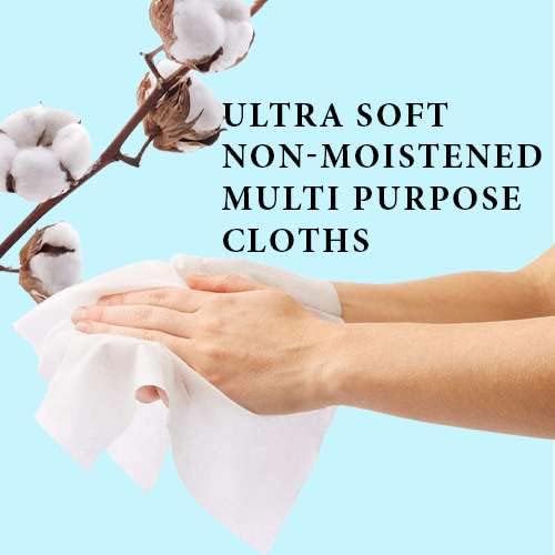Disposable Dry Wipes, 1,000 Count Case Pack – Ultra Soft Non-Moistened Cleansing Cloths for Adults, Incontinence, Baby Care, Makeup Removal – 9.5" x 13.5" - Hospital Grade, Durable – by ProHeal
