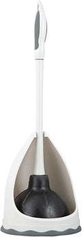 Superio Toilet & Sink Plunger and Holder Grey, 1-Pack