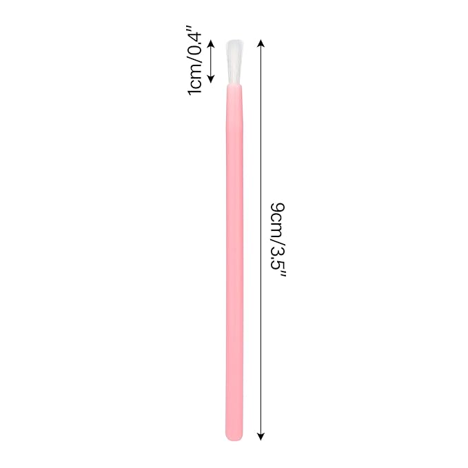G2PLUS 100Pcs Lip Brush, Pink Lip Gloss Wands, Nylon Lipstick Gloss Applicator, Disposable Nail Brushes for Makeup, PYO Cookie Paint, Nail Art, Painting, Detail Brush