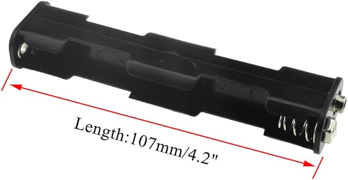 HAHIYO 4xAA Battery Holder with Standard Snap Connector Black Adapter Tube Case Not Corrode Solid Good Contact Bear Battery Leakage Smooth Load for Flashlight Torch Led RC 2PCS Plastic