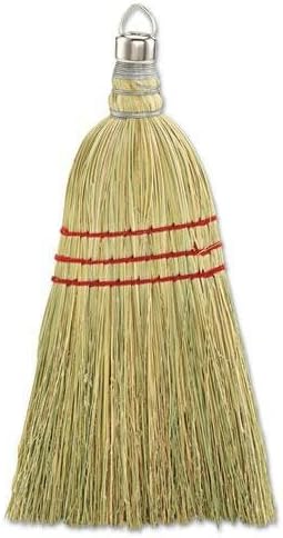 951WC Whisk Broom, Corn Fiber Bristles, 10" Wood Handle, Yellow, 12/Carton
