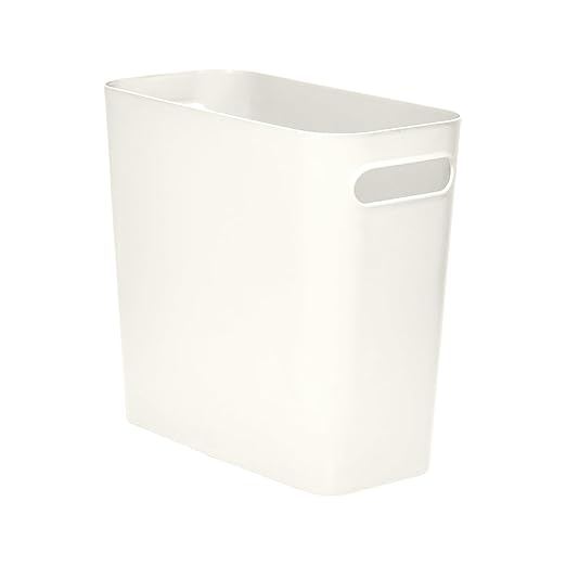 Platic Trash Can - Small Waste basketbin - 1.8 Gallon- for Office,Home,Bathroom,Kitchen - White