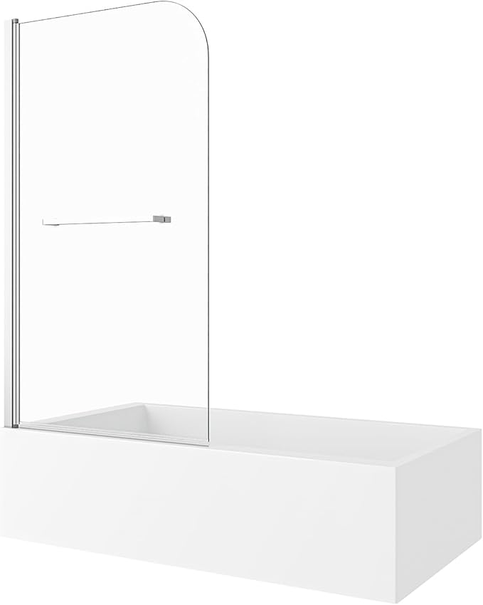 31"-32" W x 55" H Brushed Nickel Flexible 180° Pivot Shower Door Reversible Installation Frameless Bathtub Screen,6MM Tempered Glass with Nano Easy Cleaning and Stick Explosion-Proof Membrance