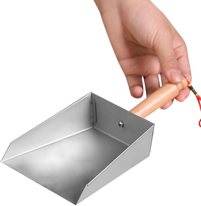 DECHOUS Stainless Steel Mini Dustpan Metal Small Dust Pan with Short Handle Tabletop Dustpan for Home Kitchen Office, 8.3x5.5x1.6 Inch