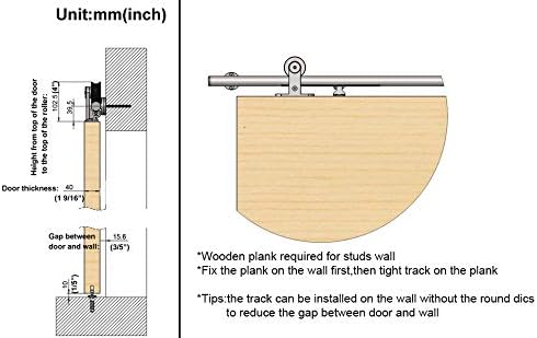 DIYHD 6FT Integrated Soft Close Sliding Hardware Brushed Stainless Steel Top Mount Studio Barn Door Style Track Kit