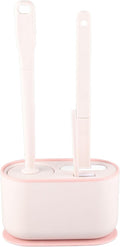 Toilet Brush Set, Bathroom Accessories, Toilet Bowl Cleaners, Deep Cleansing Multifunctional Hanging Toilet Brush Set for Bathroom(Cherry Blossom Pink)