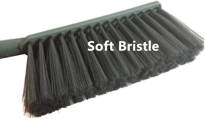 2 Pack Soft Bristle Bed Sheets Sweeping Cleaning Brush with Long Hand, Counter Duster for Debris Hair Remover Desk Quilt Sofa Furniture (Pink Green)