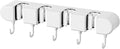 VALINK Brooms and Mop Holder Wall Mounted, Brooms Hanger for Home Garden Garage and Storage (4 Racks with 5 Hooks) White