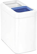 simplehuman 20 Liter / 5.3 Gallon Dual Compartment Slim Open Top Recycling Trash Can, Commercial Grade Heavy Gauge White Stainless Steel