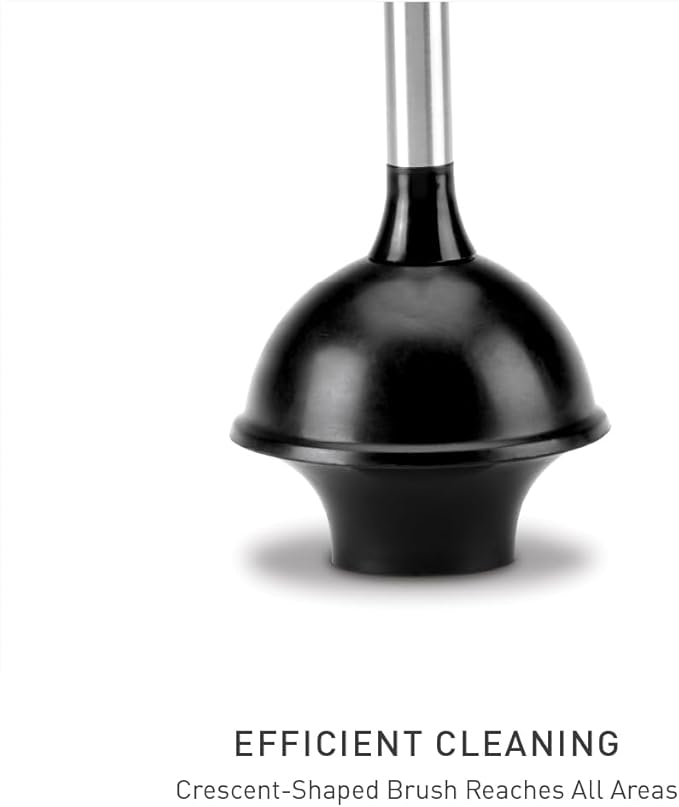 simplehuman Toilet Plunger and Caddy Stainless Steel, Black