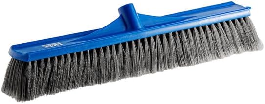 Indoor Outdoor Push Broom Head, 24 Inches, Blue, Soft Flagged Bristles, Acme Thread