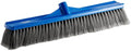 Indoor Outdoor Push Broom Head, 24 Inches, Blue, Soft Flagged Bristles, Acme Thread