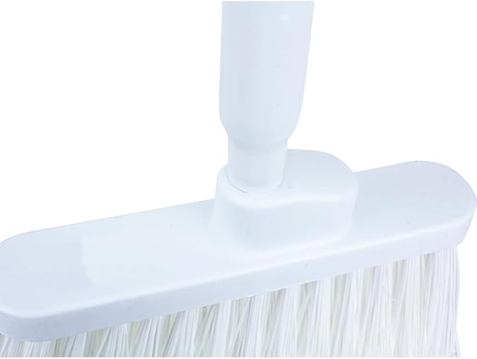 SPARTA 41082EC75 Plastic Color Coded Broom, Flagged Bristles, Long Broom With Angled Head For Large Debris, 56 Inches, Lime, (Pack of 12)