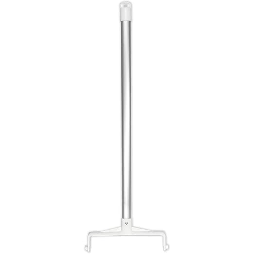 SPARTA Upright Dustpan with Aluminum Handle, Serrated Edge for Broom Combing, Secure Yoke Lock with Easy Storage Hanging Hole for Commercial Cleaning, Plastic, 30 Inches, White, (Pack of 6)