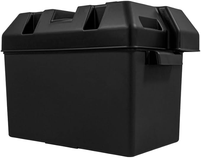 Camco Large Battery Box with Straps and Hardware - Group 27, 30, 31 |Safely Stores RV, Automotive, and Marine Batteries | Measures Inside 7-1/4" x 13-1/4" x 8-5/8" | (55372)
