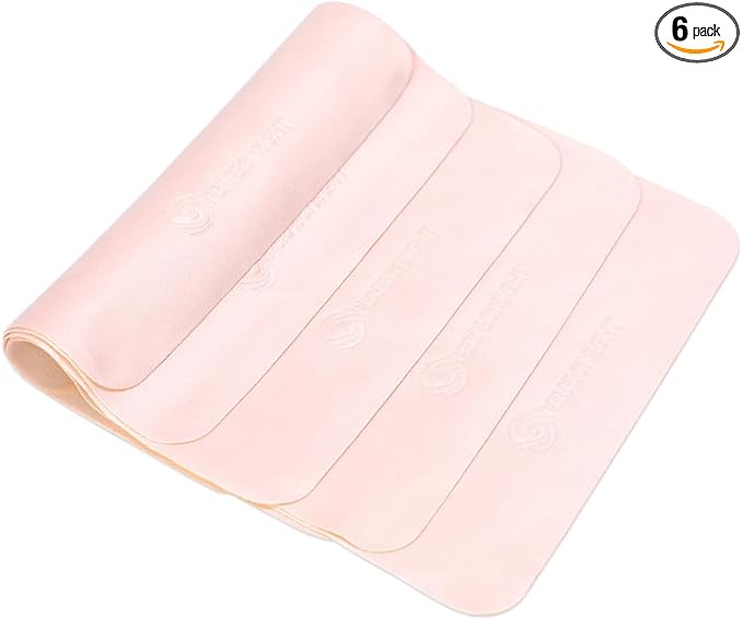 PERFECTSIGHT Microfiber Cleaning Cloth | Eyeglass Lens Cleaner [6 Pack, 5.7x6.7 Inch] Glasses, Phone, Camera, Computer Screen Cleaning | Safe for All Coated Lenses - Pink