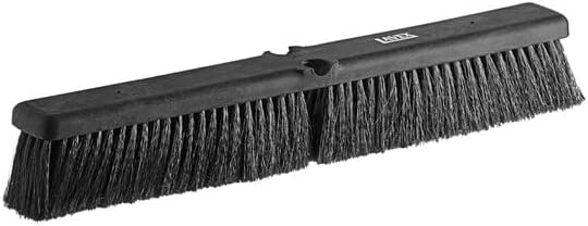 Push Broom Head, 24 Inches Wide, Soft Flagged Bristles, Black