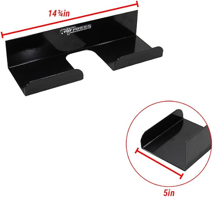 Pit Posse 607BK Push Broom Hanger Rack Holder Garage Storage Organizer-Made in USA- Enclosed Cargo Race Car Trailer Automotive Shop Accessory Aluminum (Black)- Toy Hauler, 5th Wheel, Snowmobile