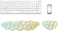 YOWKA Ergonomic Wrist Rest Set for Keyboard and Mouse, Cooling Gel Support (Green-Yellow)