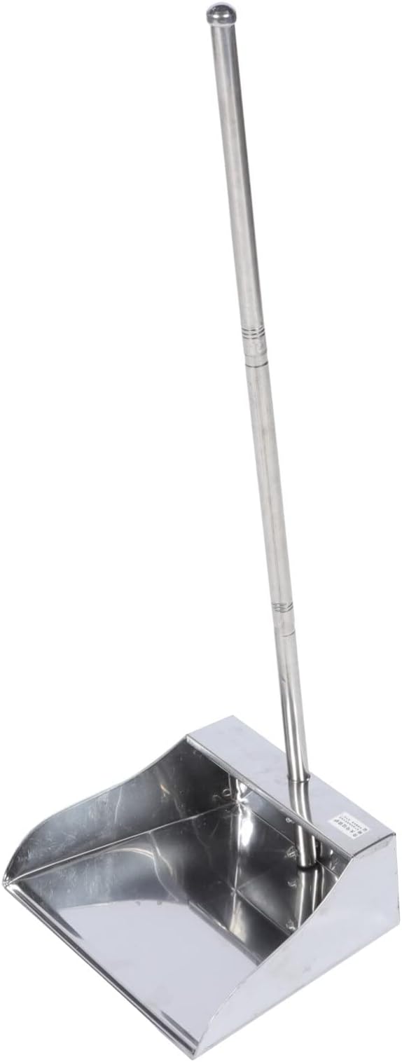 TOYANDONA Dust Pan with Handle, 30.4 inch Metal Upright Dustpan Stainless Steel Dustpan Heavy Duty Standing Dust Pan for Kitchen Home Office Garage Yard