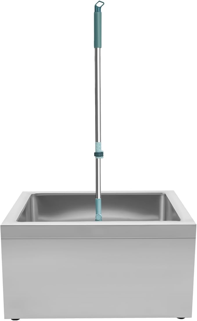 Commercial Floor Mop Sink, 19x 22x12 Inch Utility Room Service Basin Mop sink with Cleaning Tool Rack for Restaurant Kitchen Garage Basement Bathroom Stainless Steel No Baffles
