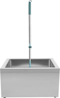 Commercial Floor Mop Sink, 19x 22x12 Inch Utility Room Service Basin Mop sink with Cleaning Tool Rack for Restaurant Kitchen Garage Basement Bathroom Stainless Steel No Baffles