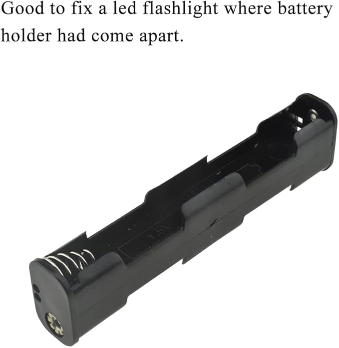 HAHIYO 4xAA Battery Holder with Standard Snap Connector Black Adapter Tube Case Not Corrode Solid Good Contact Bear Battery Leakage Smooth Load for Flashlight Torch Led RC 2PCS Plastic
