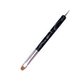 French Nail Brush, YIHUALE 2 Way French Gel Acrylic Nail Art Kolinsky Brush With Dotting Tool for Professional Manicure Cuticle Clean Up Nail Art Design- White And Black (14#, Black and White)
