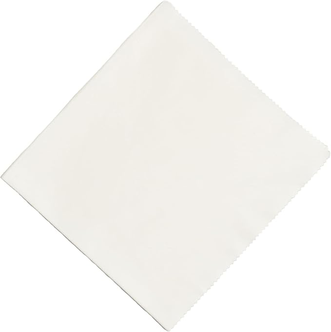 Microfiber Polyamide and Polyester Cleaning Cloth for Everywhere, Glasses, Screens & Delicate Surfaces – Soft, Camera Lens, Car Interior, Piano Black, Lint-Free, Reusable Zigzag Edge (White)