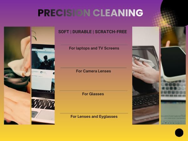 Extra Large Microfiber Screen Cleaning Cloths | 3 Packs | 12"x12", 230 GSM | Australian Designed | Eyeglass, Glasses, Camera, Screen, TV, Laptop & Headset Cleaning Cloths | Core Series