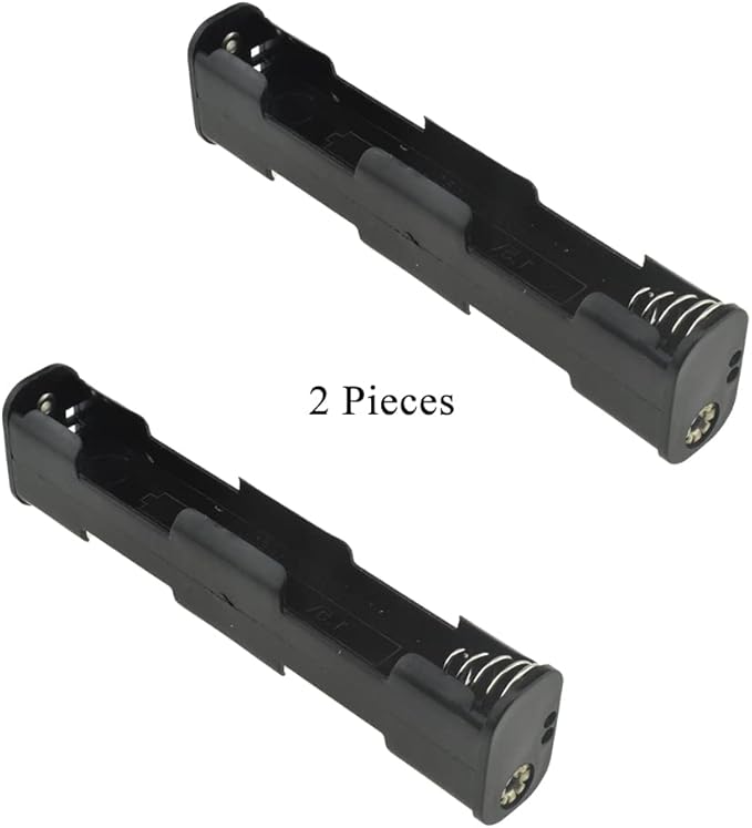 HAHIYO 4xAA Battery Holder with Standard Snap Connector Black Adapter Tube Case Not Corrode Solid Good Contact Bear Battery Leakage Smooth Load for Flashlight Torch Led RC 2PCS Plastic