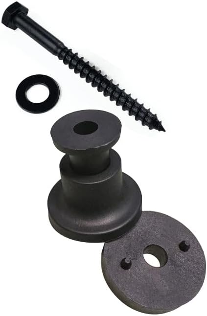 Homacer Sliding Barn Door Hardware Black Rustic Adjustable Spacer, Washer and Lag Bolt Set-Set of 5