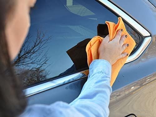 The Original Reusable Shammy Cloth 20" x 14" - Super Absorbent Chamois Towel - Great for Cars, Boats, Trucks, and RVs - Natural Viscose Sponge Cloth - Eco Friendly (12 Pack)