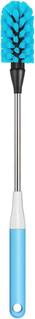 Water Bottle Brush, 15 Inches Bottles Brush, Long Handle Water Bottle Cleaner Brush, Kitchen Cup Brush Built for Cleaning Cup, Wine Glasses, Coffee Mugs, Tumblers, Wine Decanters, Blue