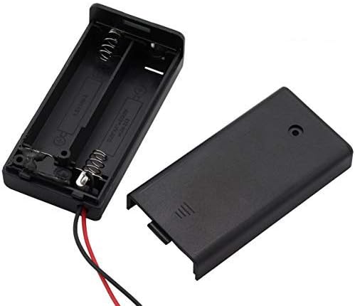 6 Pieces 2 Slots x 1.5V AA Battery Case Holder Battery Spring Clip Storage Box Wire Leads with On/Off Switch