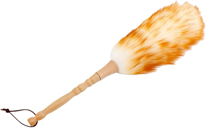 Electrostatic Cleaning Duster Brush, Wool Dust Sweeper for Home and Office, Static Dust Removal Tool with Soft Lambswool Fiber, Lightweight and Reusable