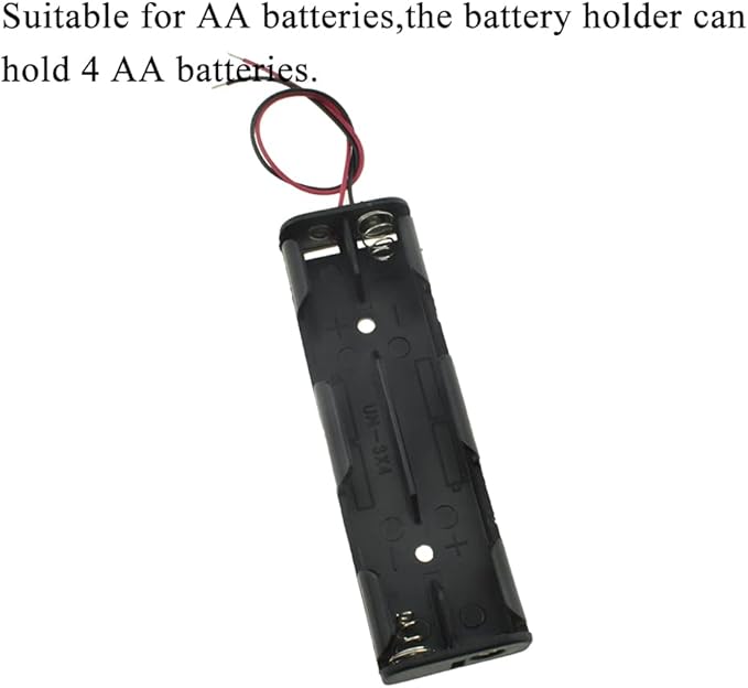 HAHIYO 4xAA Battery Holder Black Adapter Tube Case Not Corrode Solid Good Contact Bear Battery Leakage Smooth Load for Flashlight Torch Led RC 1PCS Plastic