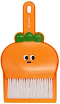 Generic Cute Carrot Mini Broom and Dustpan Set for Desk, Small Dustpan and Brush Set, Orange