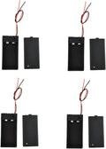 HAHIYO 9V Battery Holder Bundle with Wire Sturdy Cover Durable Snap Contact Build-in Switch Batteries Black Case Easy Install 4 Pieces for Wall Clocks Ham Radio Kids Toys