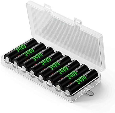 Fielect 8 x 18650 Battery Storage Case Holder Organizer Box Transparent