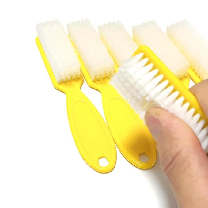 6Pcs Nail Brush for Cleaning Fingernails, Handle Grip Cleaning Brush for Nail and Toenail, Nail Dust Brush Manicure Pedicure Tools Scrubbing Brush Women Men Home Salon(Yellow)
