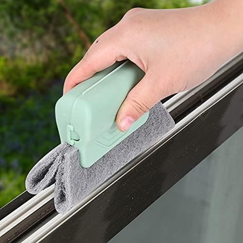 Window Groove Cleaning Brush, 2025 New Hand-held Magic Window Track Cleaner Tools Set,Groove Cleaning Brush Window or Sliding Door for Sliding Door, Sill, Tile Lines, Shutter (Gray)