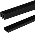 Sliding Door Track, Fit 1/4" Thick Panels, U Channel Rubber for Sliding Cabinet/Closet Door Track, Black, 4Feet