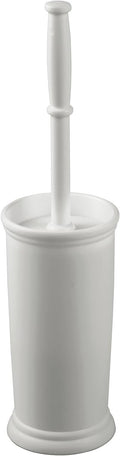 mDesign Toilet Bowl Brush and Holder - Covered Bathroom Toilet Brush - Standing Toilet Bowl Scrubber in Modern Holder - Space Saving, Deep Cleaning Brush for Toilet - Hyde Collection - Light Gray