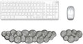 YOWKA Ergonomic Wrist Rest Set for Keyboard and Mouse, Cooling Gel Support (Grey)